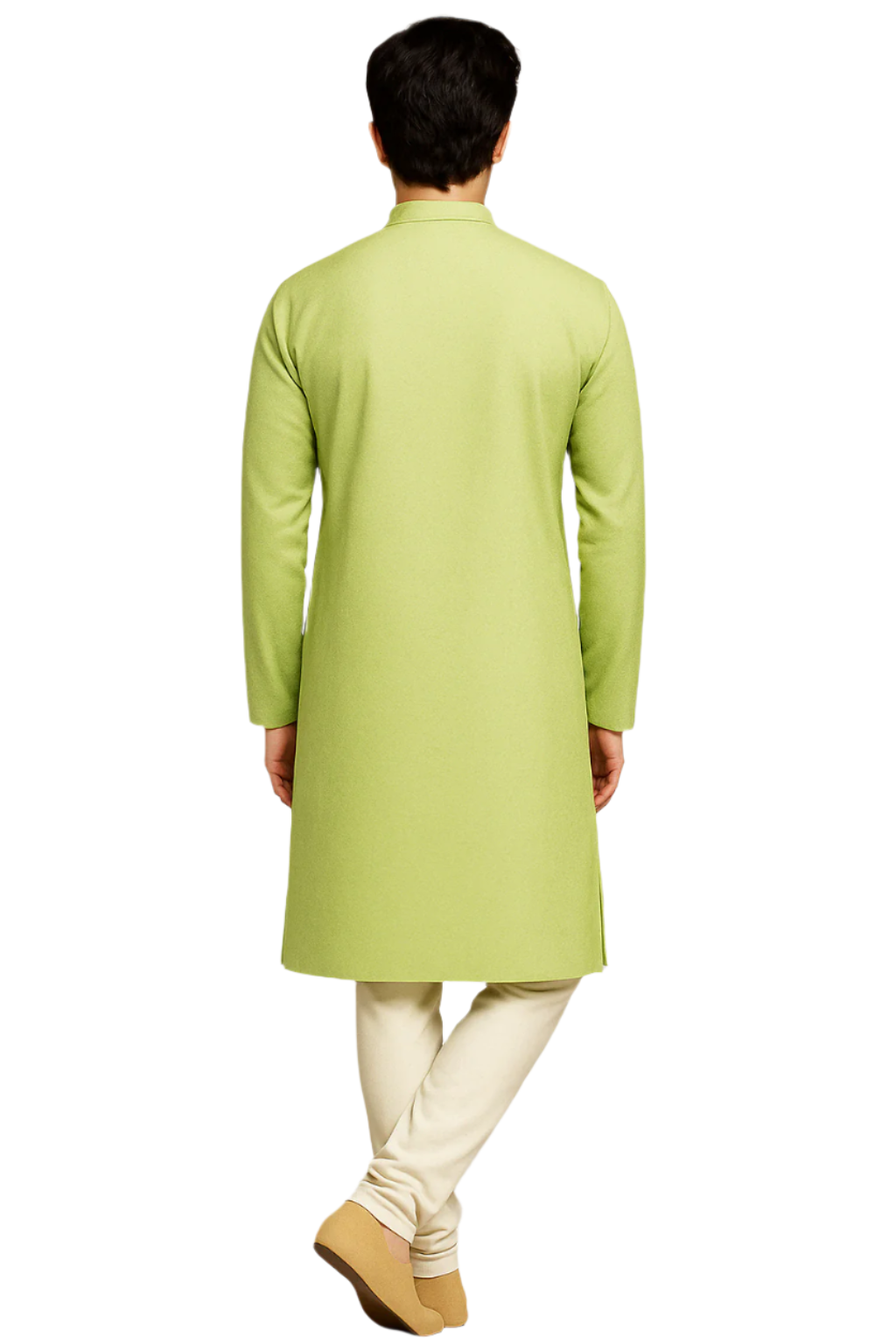 Light Pastel Green Jacquard Kurta with Subtle Embroidery