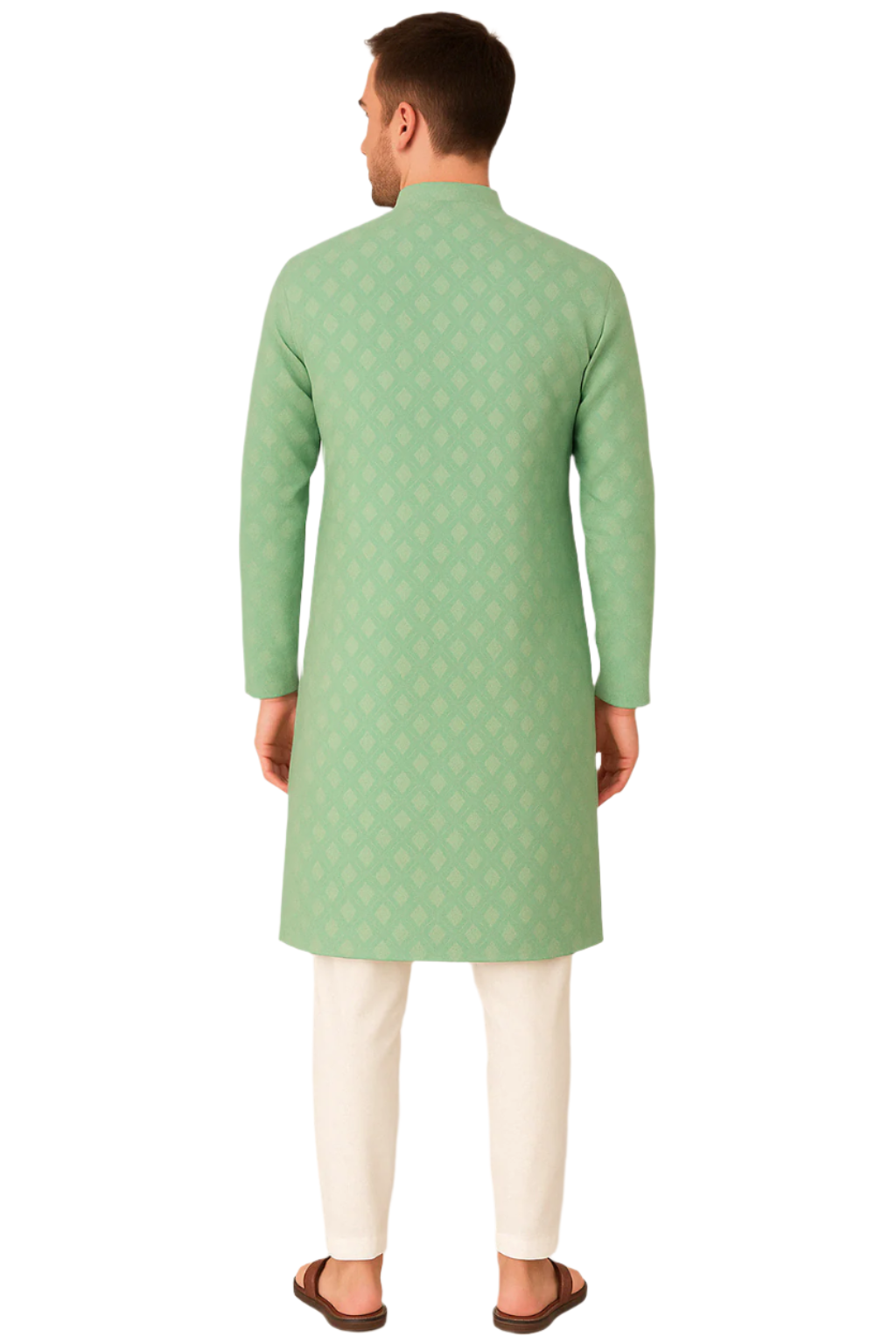 Mint Green Printed Knee-Length Kurta