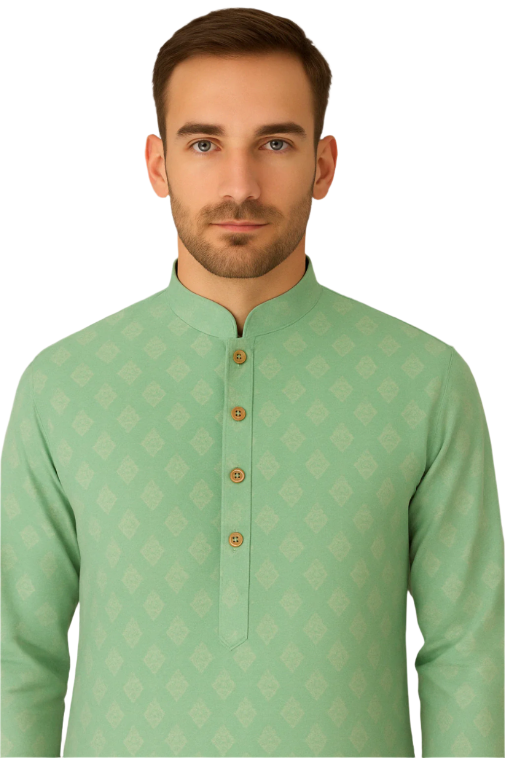 Mint Green Printed Knee-Length Kurta