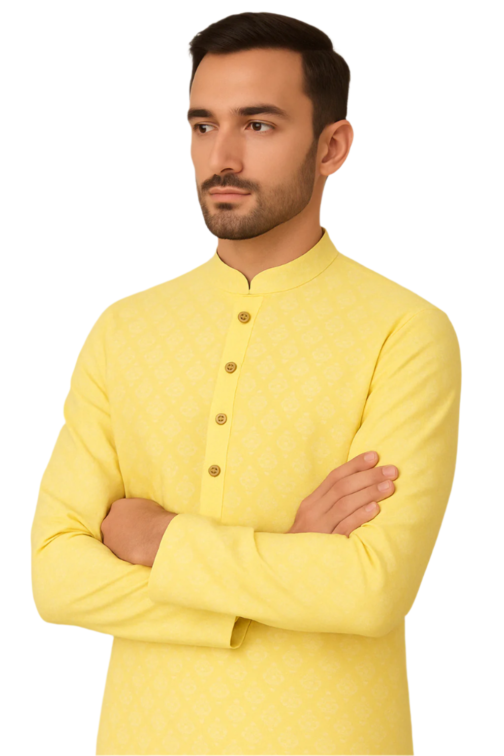 Bright Yellow Printed Festive Kurta