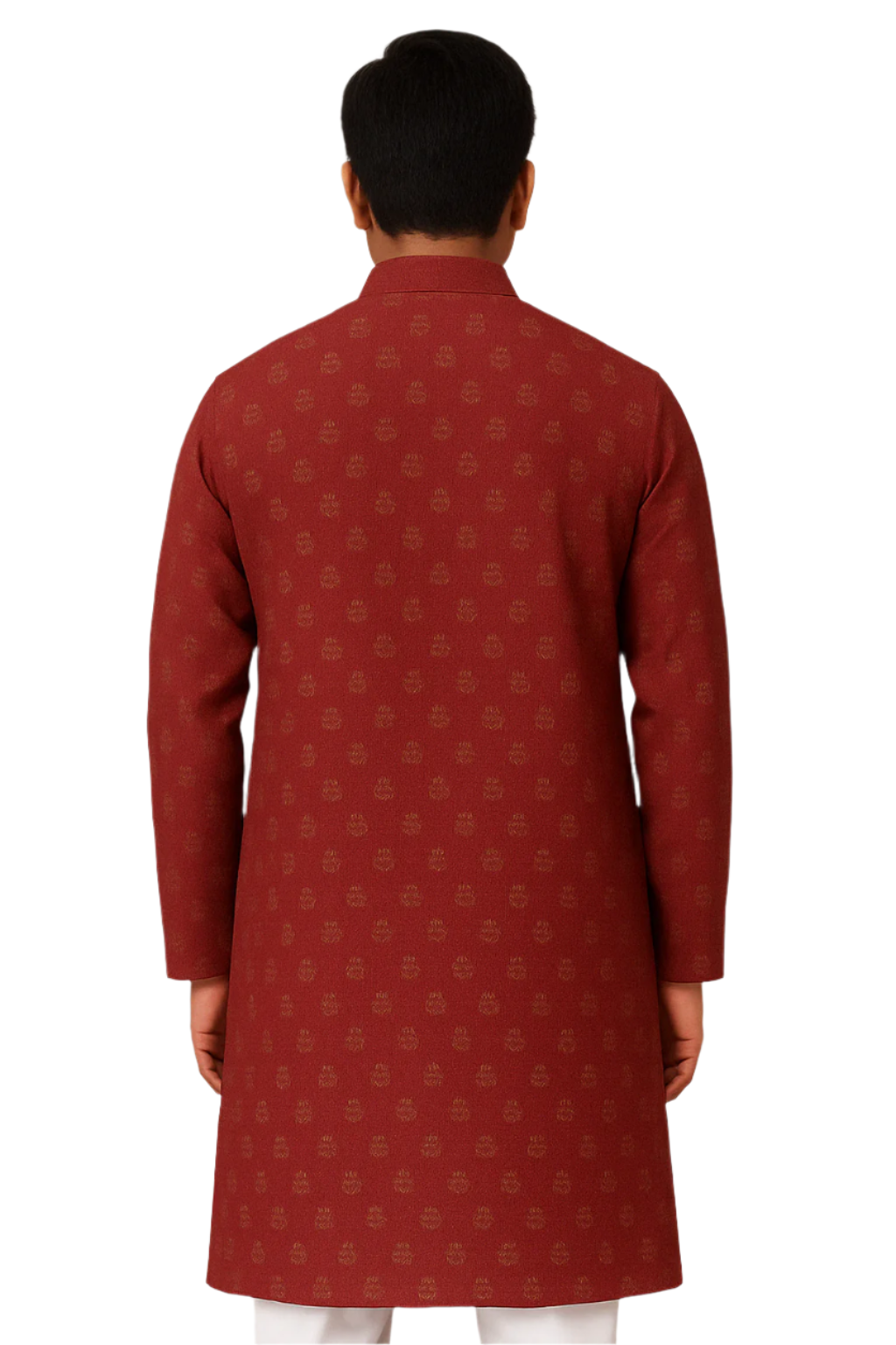 Rust Red Printed Traditional Kurta