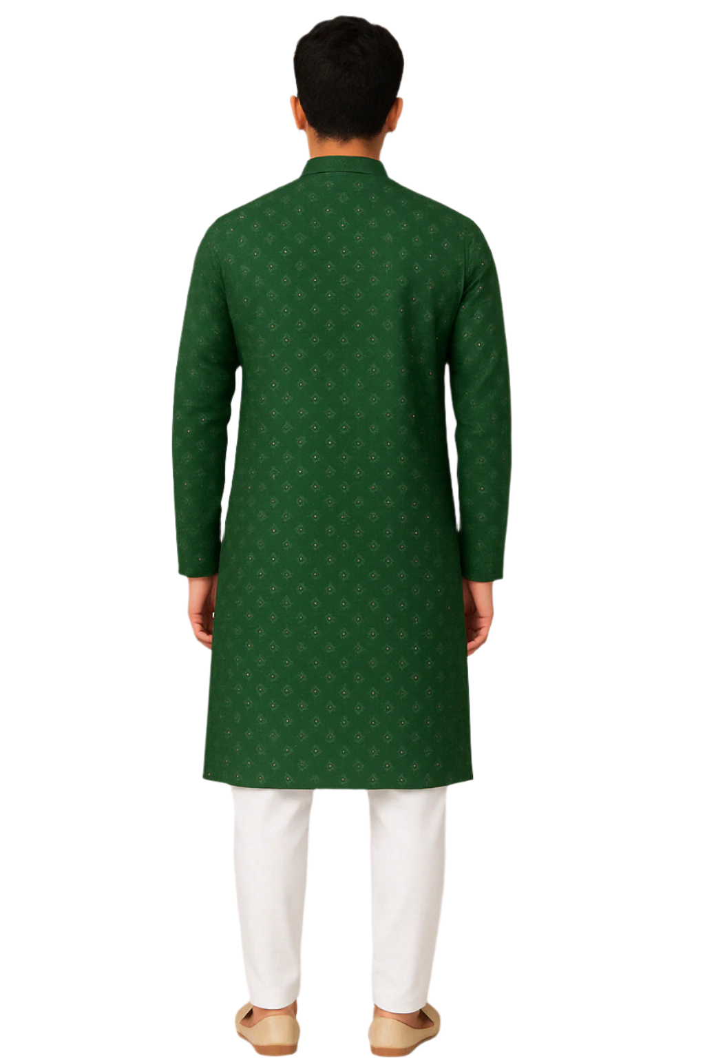 Emerald Green Kurta with Subtle Motif Print