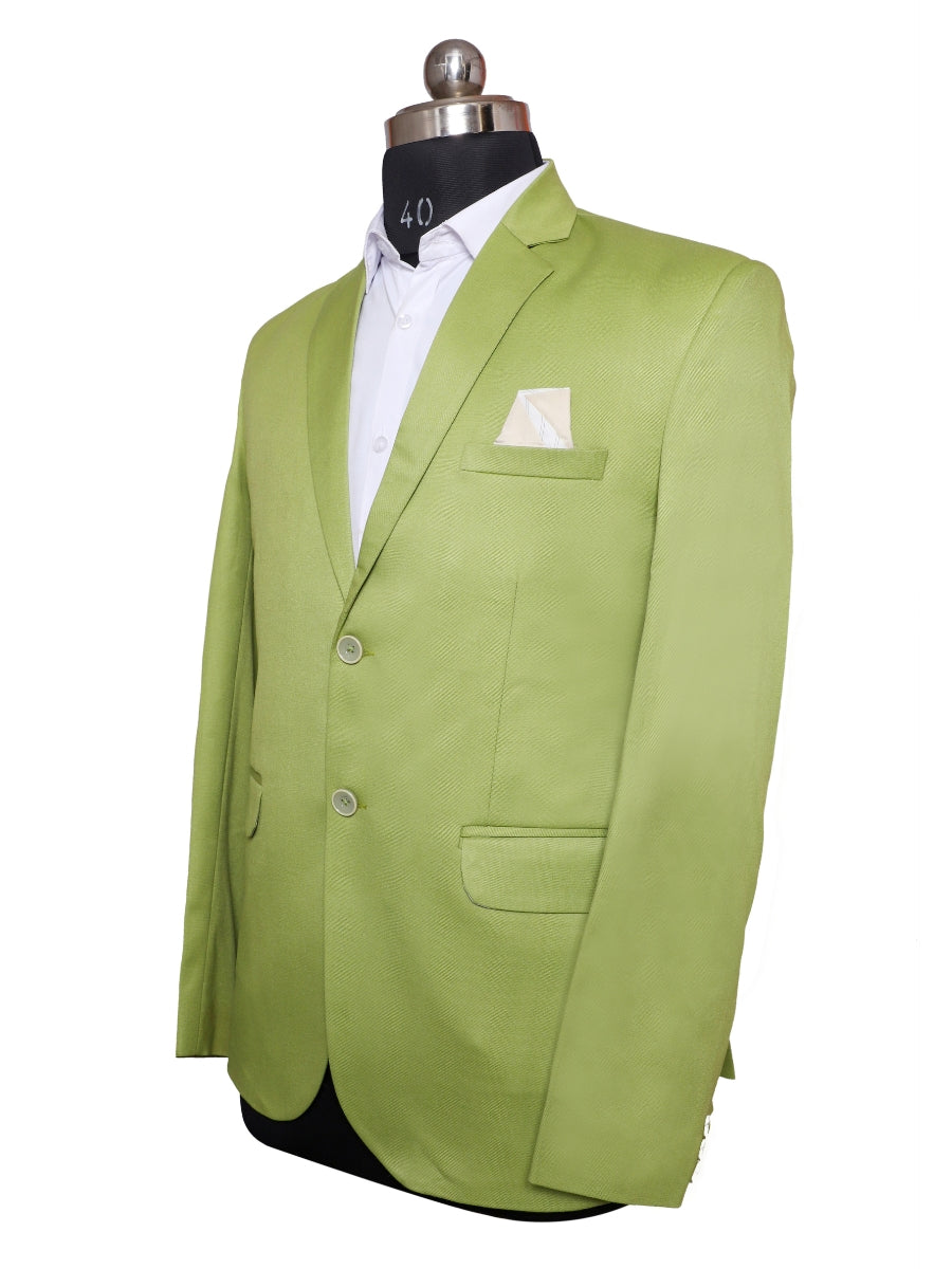 Viscose Stretch Parrot Green Men Blazer