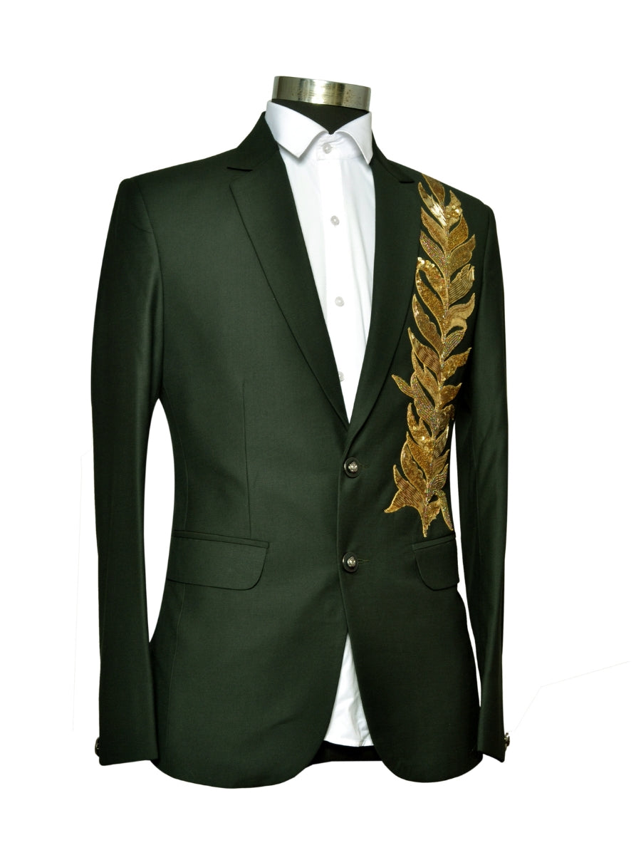 Smart Fit Smart Looks Two Piece Suit Green For Men
