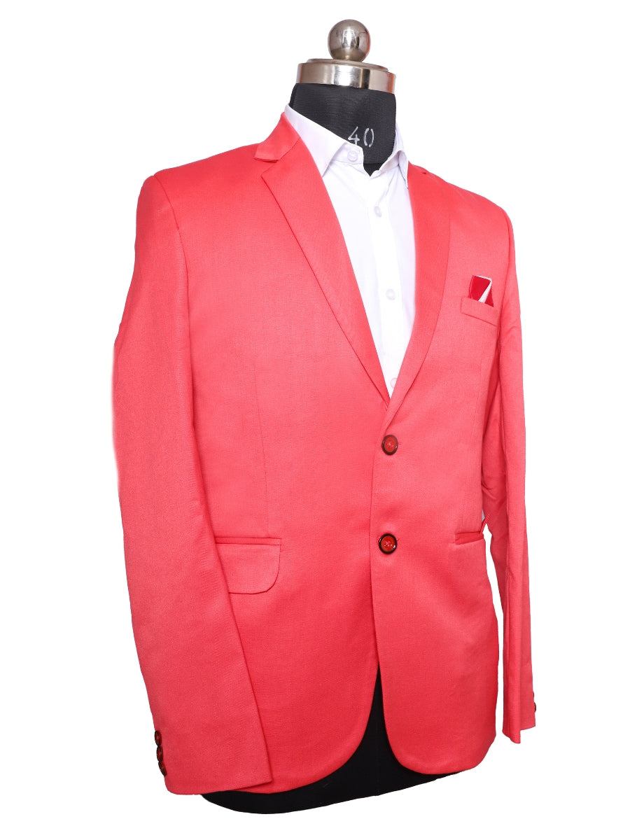 Viscose Stretch Red Men Blazer