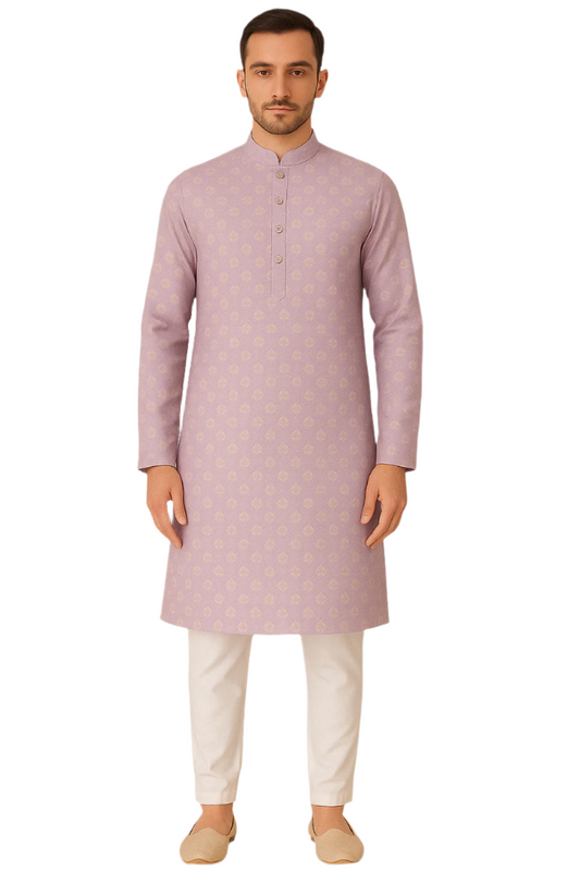 Lavender Printed Festive Kurta