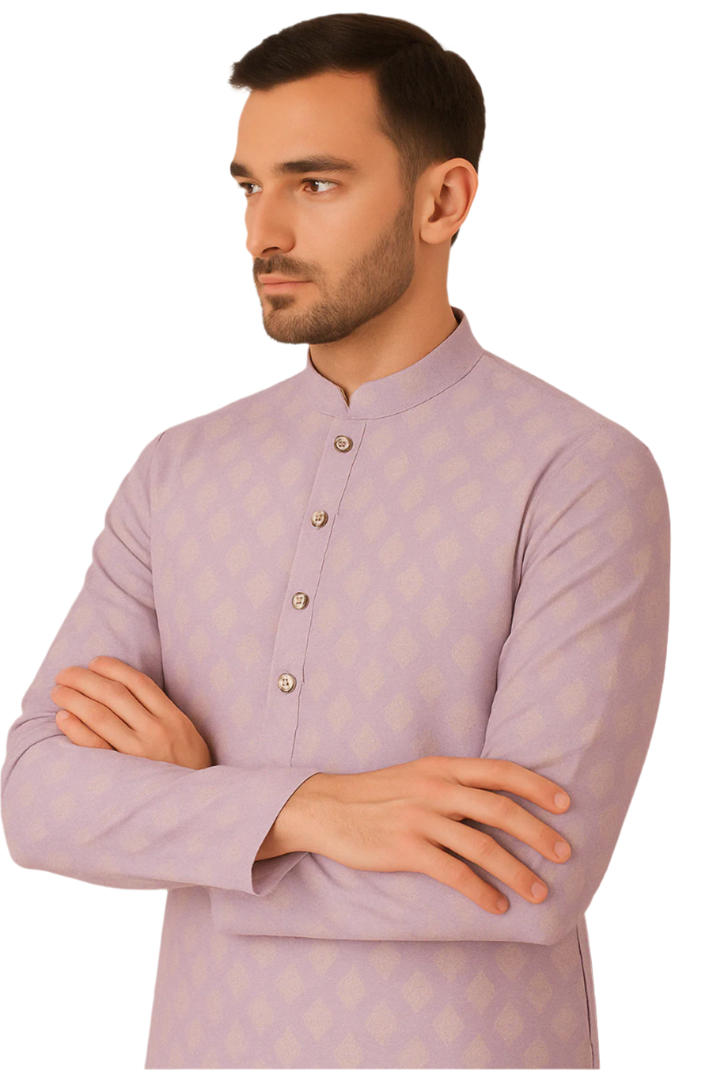Lavender Printed Festive Kurta