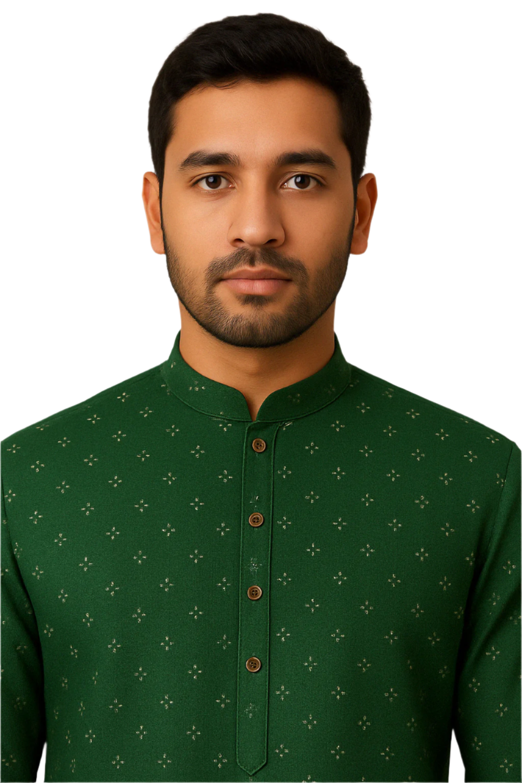 Emerald Green Kurta with Subtle Motif Print