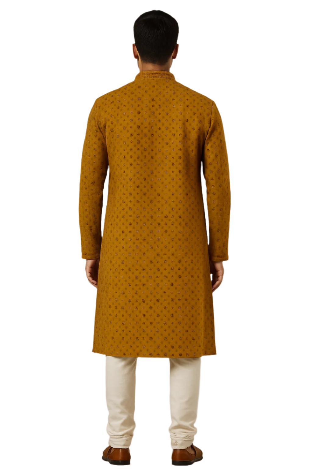 Mustard  Yellow Mirror Work Kurta Set