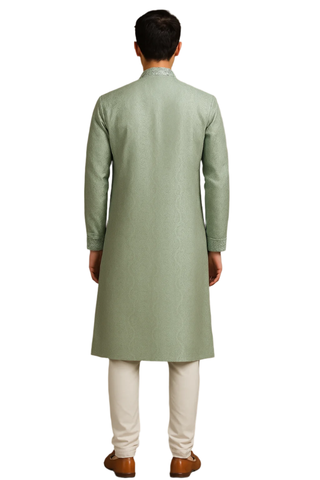 Pastel Green Jacquard Kurta Set