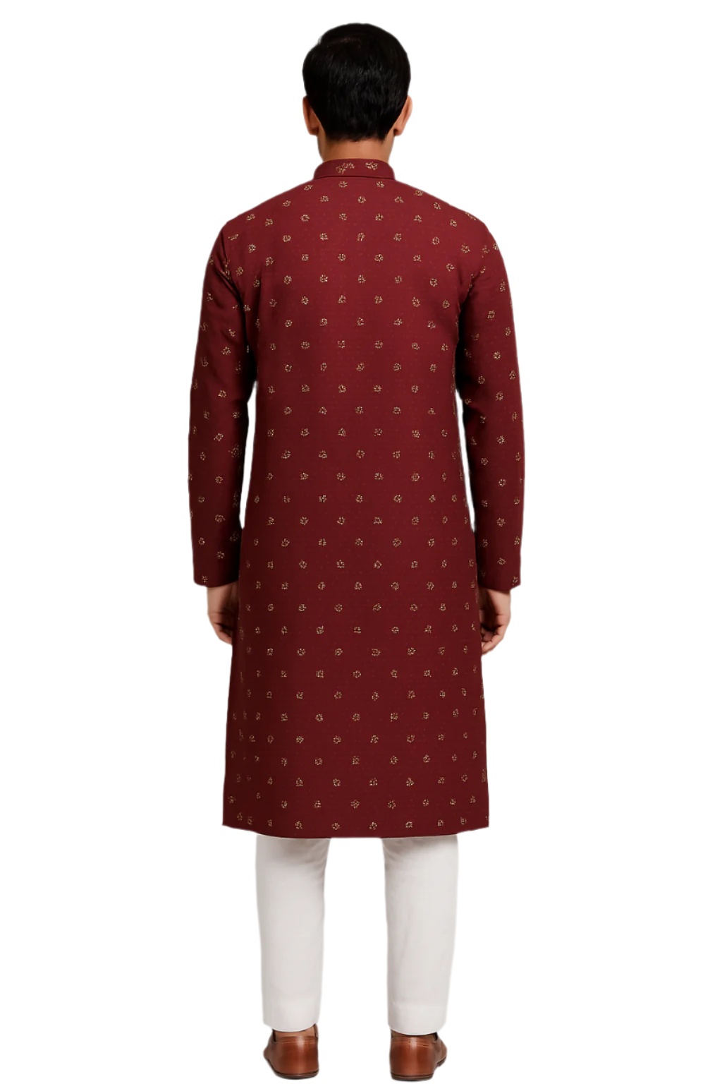 Maroon Kurta with Subtle Golden Motif Work
