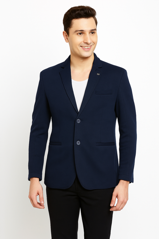Knit Denim Blazer Blue Men Blazer