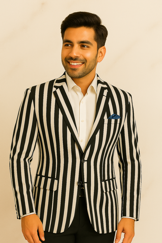 Tweed Blazers White & black for Men