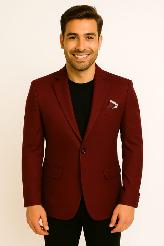 Tweed Blazers Maroon for Men