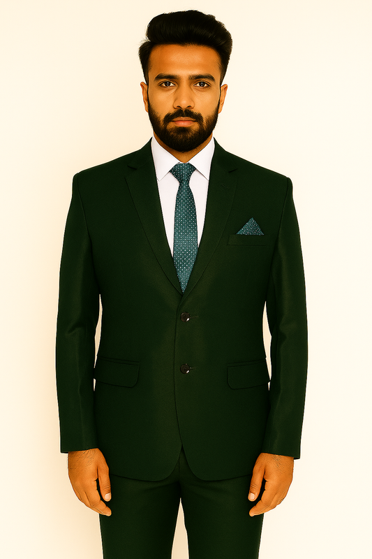 Two Piece Deep Green TR Viscose Fabric
