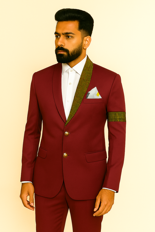 Smart Fit Smart Looks Two Piece Suit  Maroon  For Men