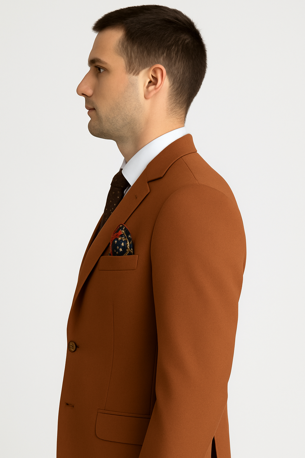 Party Wear Three Piece Suit Bronze For Men