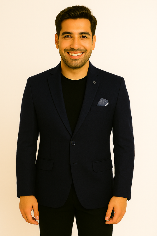 Tweed Blazers Navy Blue for Men