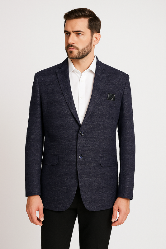 Tweed Check Dark Blue Men Blazer