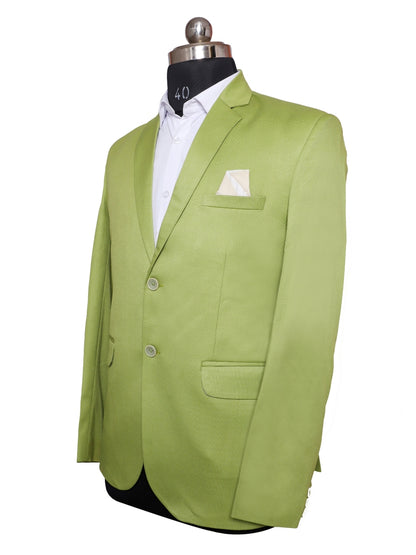 Viscose Stretch Parrot Green Men Blazer
