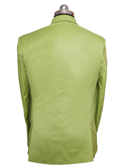Viscose Stretch Parrot Green Men Blazer
