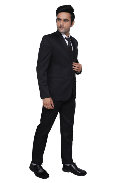 Plain Three Piece Black For Men